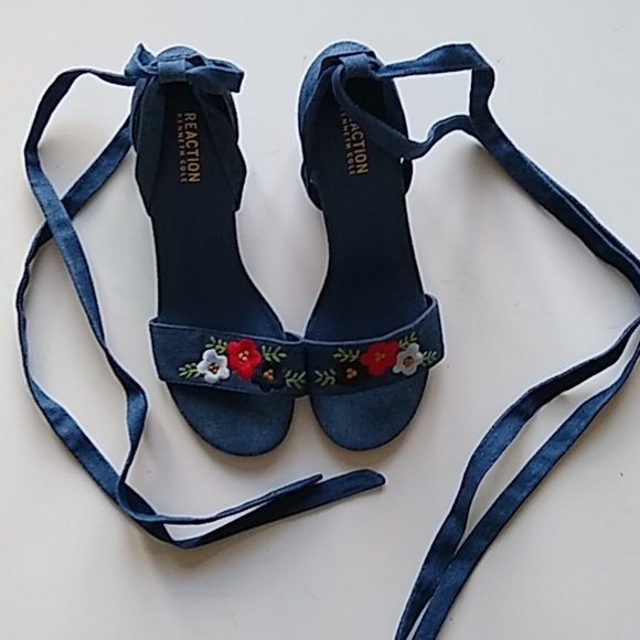 Kenneth kole reaction denim lace up heels - Picture 1 of 4